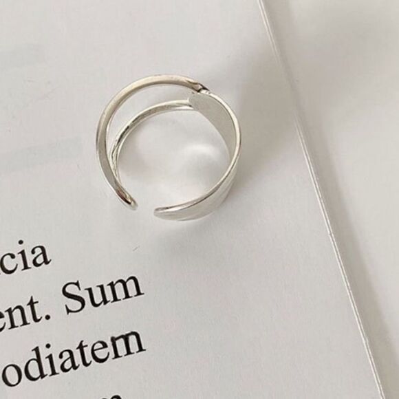 NEW 925 Sterling Silver Open Adjustable Ring Choice Weaved Knot or Wide Ring - Picture 5 of 16